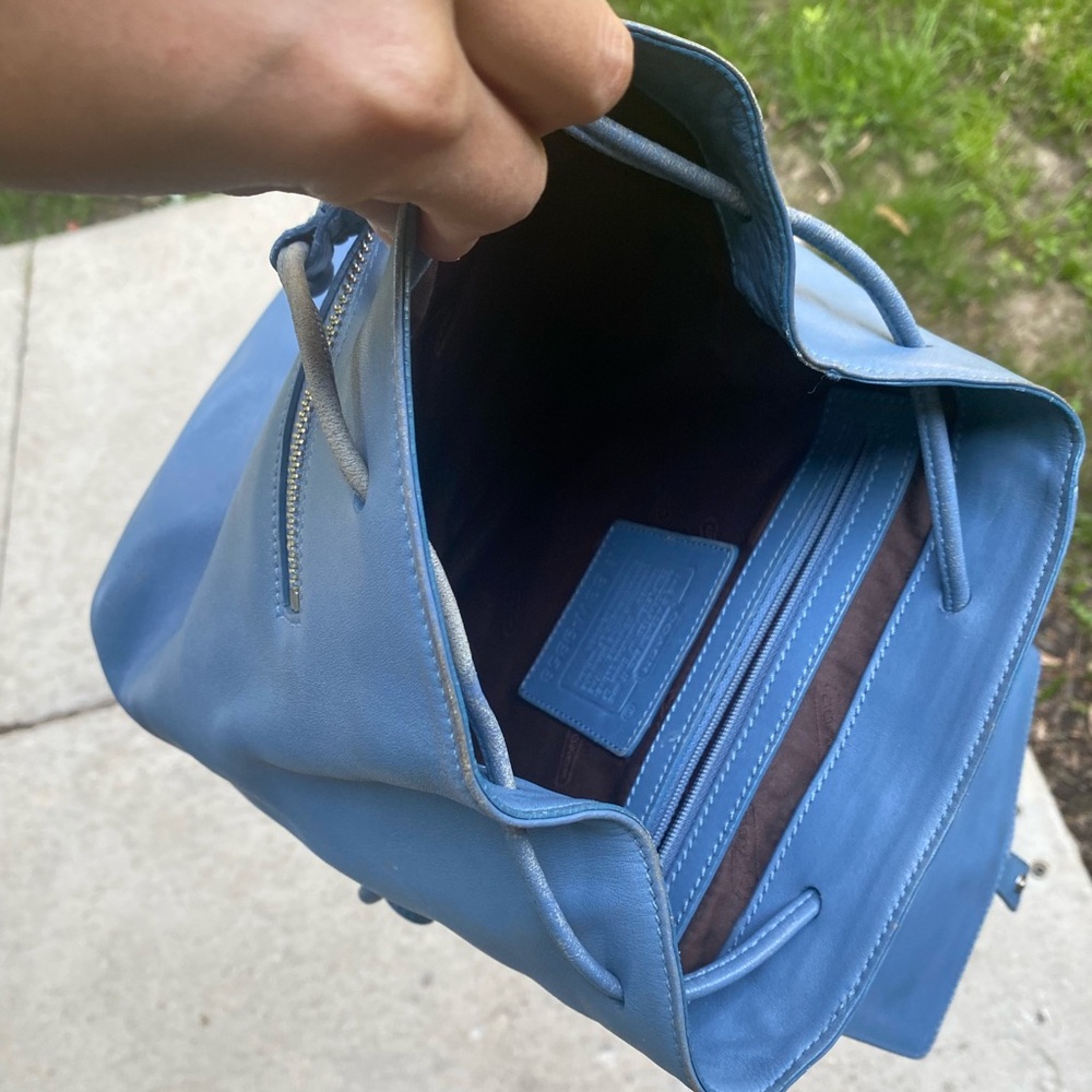 Vintage Coach Legacy Baby Blue Leather Backpack - Picture 6 of 10